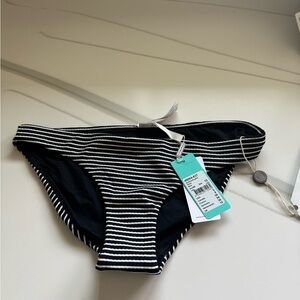 Seafolly Black and White Striped Bikini Hipsters